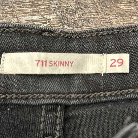 Levi's Women's 711 Skinny Lace Up Jeans Black Wash Size 29 - Picture 7 of 8
